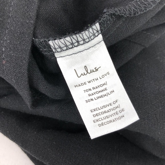 NWOT - Lulus - Black One Shoulder Tassel Linen Blend - Medium - Picture 7 of 8